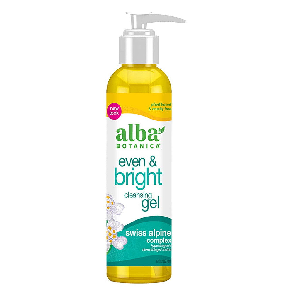 Alba Botanica Even & Bright Cleansing Gel SPF 15, 6 Oz
